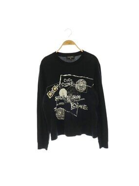 Chanel Coco Graffiti Logo Long Sleeve Top T-Shirt Long T Sequin Decoration